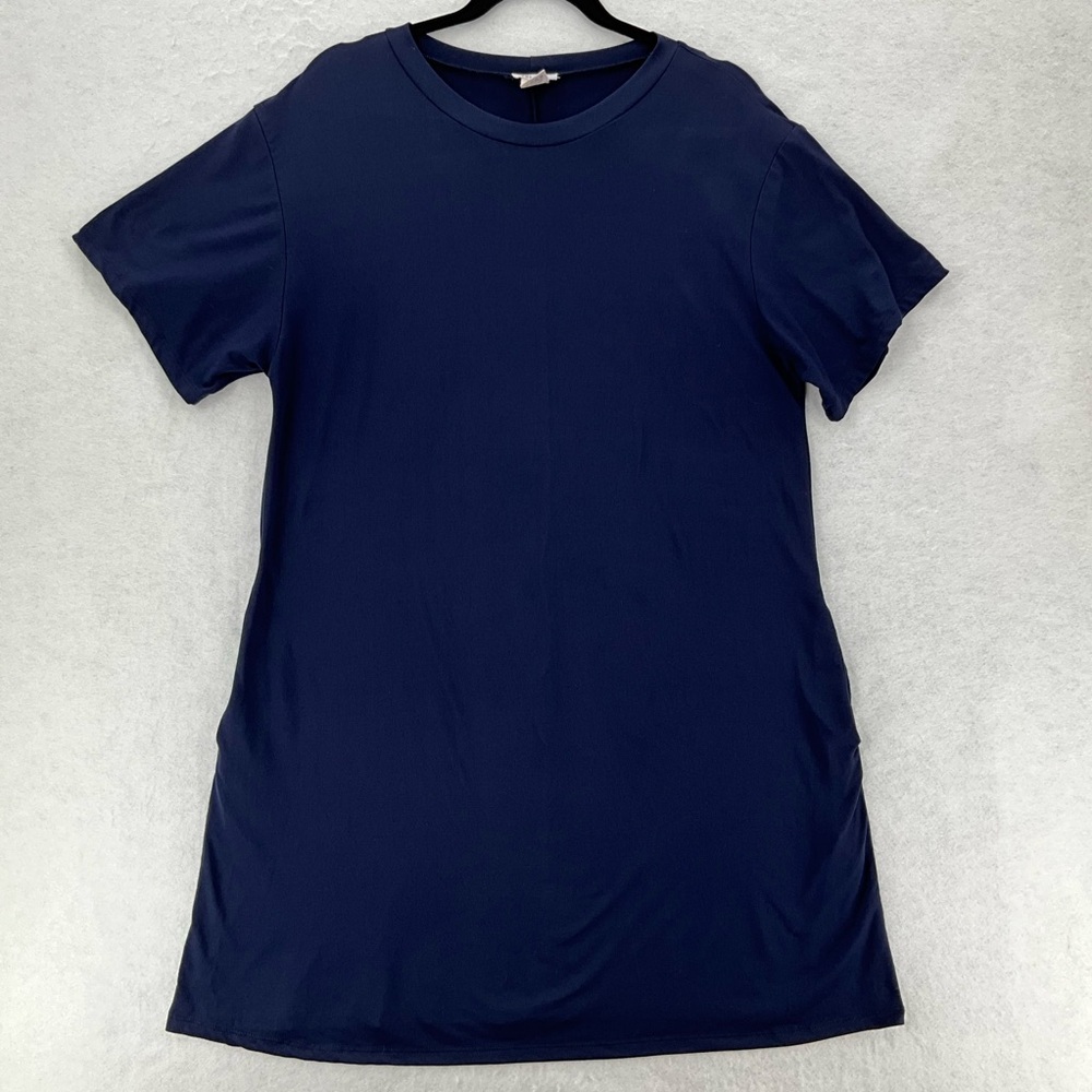 Yelete Short Sleeve T-Shirt Swing Dress w/ Pockets
Women's L Navy Blue
